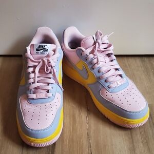 Nike Custom Air Force Pink Blue And Yellow